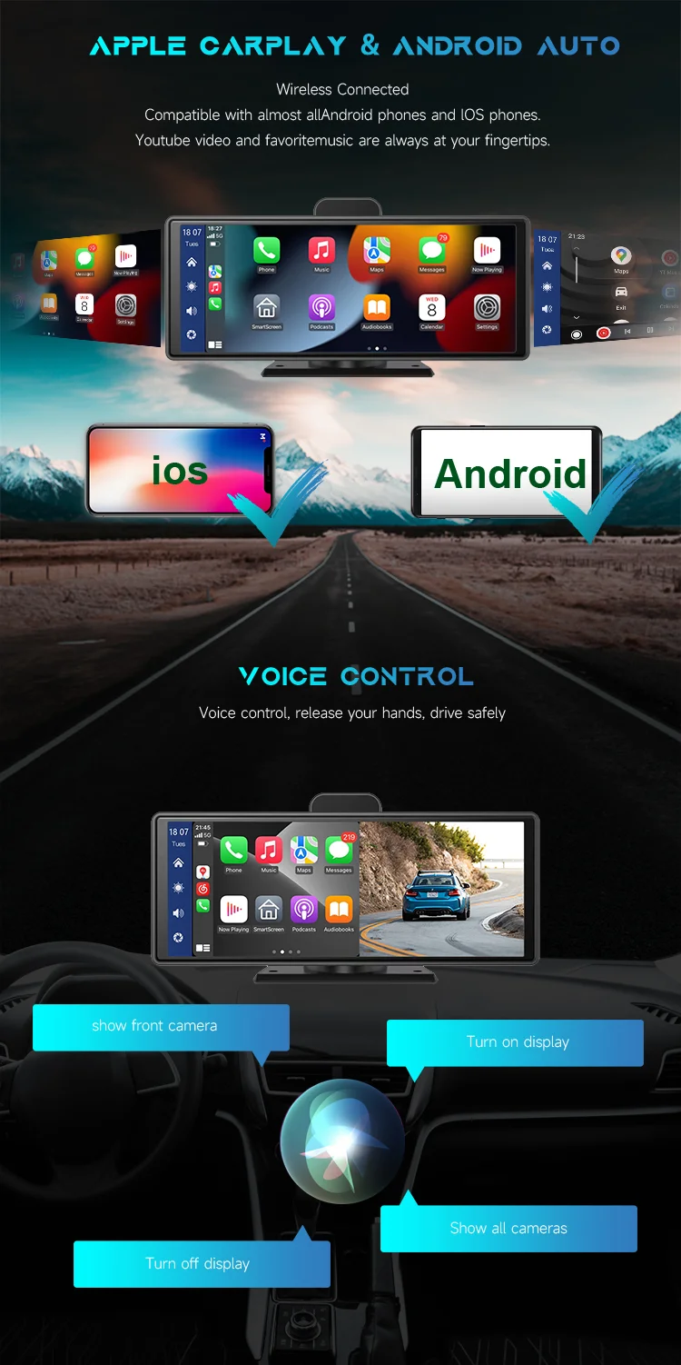 Dual Camera Compatible with iOS and Android for Car Dual Camera Compatible with iOS and Android for Car