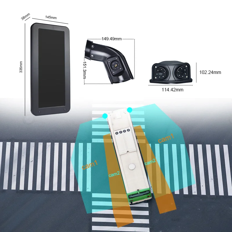 12.3 Inch IPS Truck Bus Electronic Rearview Mirror with 2CH camera