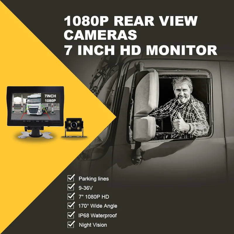 7 Inch HD Monitor With 1080P Rear View Camera 7 Inch HD Monitor With 1080P Rear View Camera