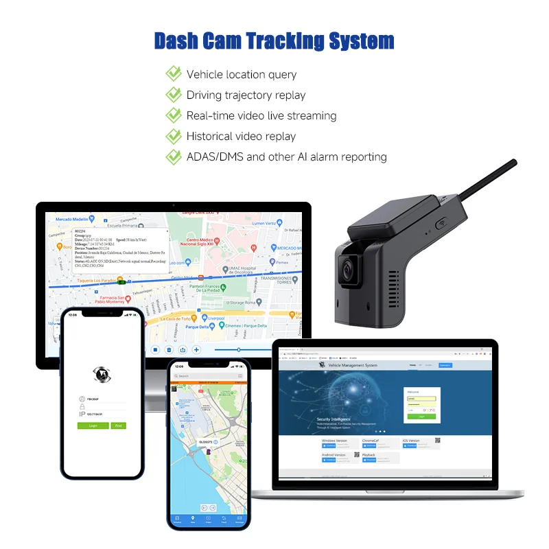 4 Channel 256GB 4G AI Dual Dash Cam for Uber Vehicle Fleet Management