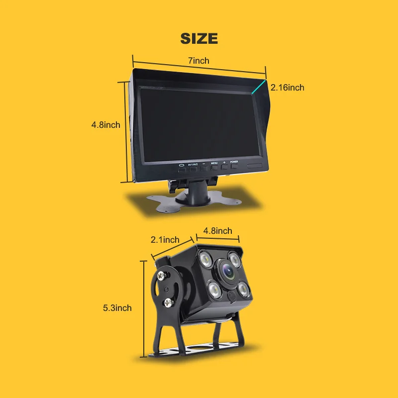 7 Inch Truck Camera Monitor With 1080P Rear View Camera 7 Inch Truck Camera Monitor With 1080P Rear View Camera