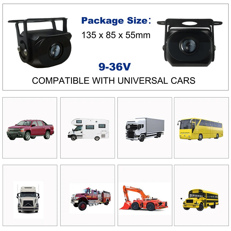 Rear Front Side HD Metal Backup Camera Universal, High Resolution Images