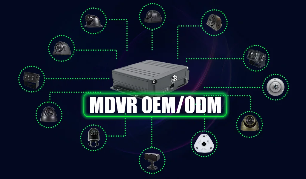 4CH Truck Mobile MDVR 7 Inch Monitor AHD IP68 Waterproof Camera OEM/ODM