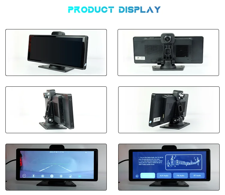 supports IOS and Android phone mirroring, BT audio, local speakers, FM radio and AUX Dual Camera /C1