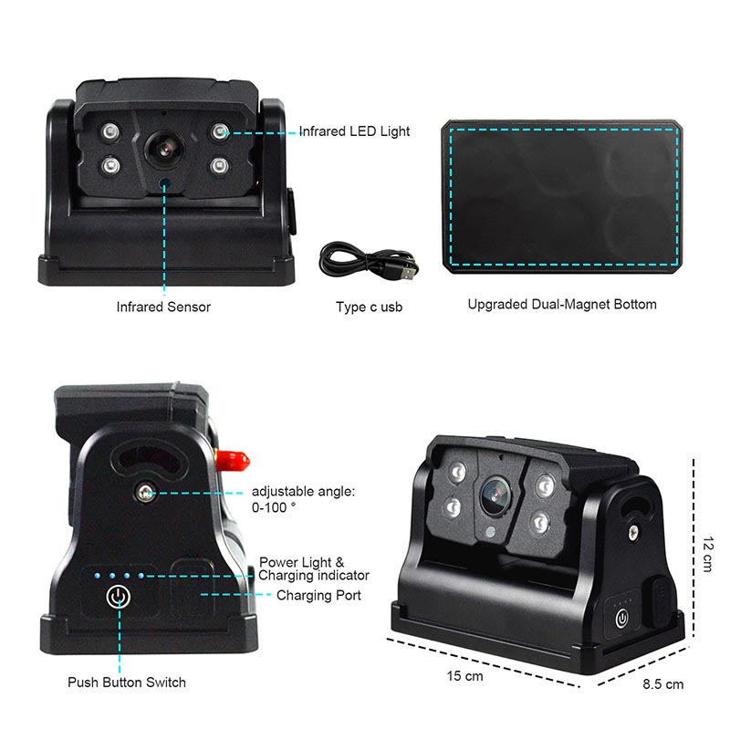 Portable Wifi Backup Camera，Battery Powered，Magnetic / DC904